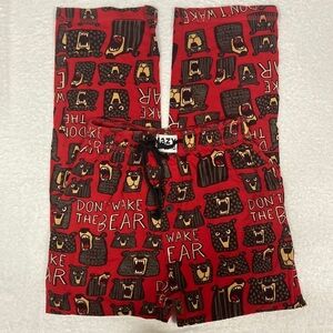 Lazy one Don’t wake the bear mens xs pajama pants 100% cotton